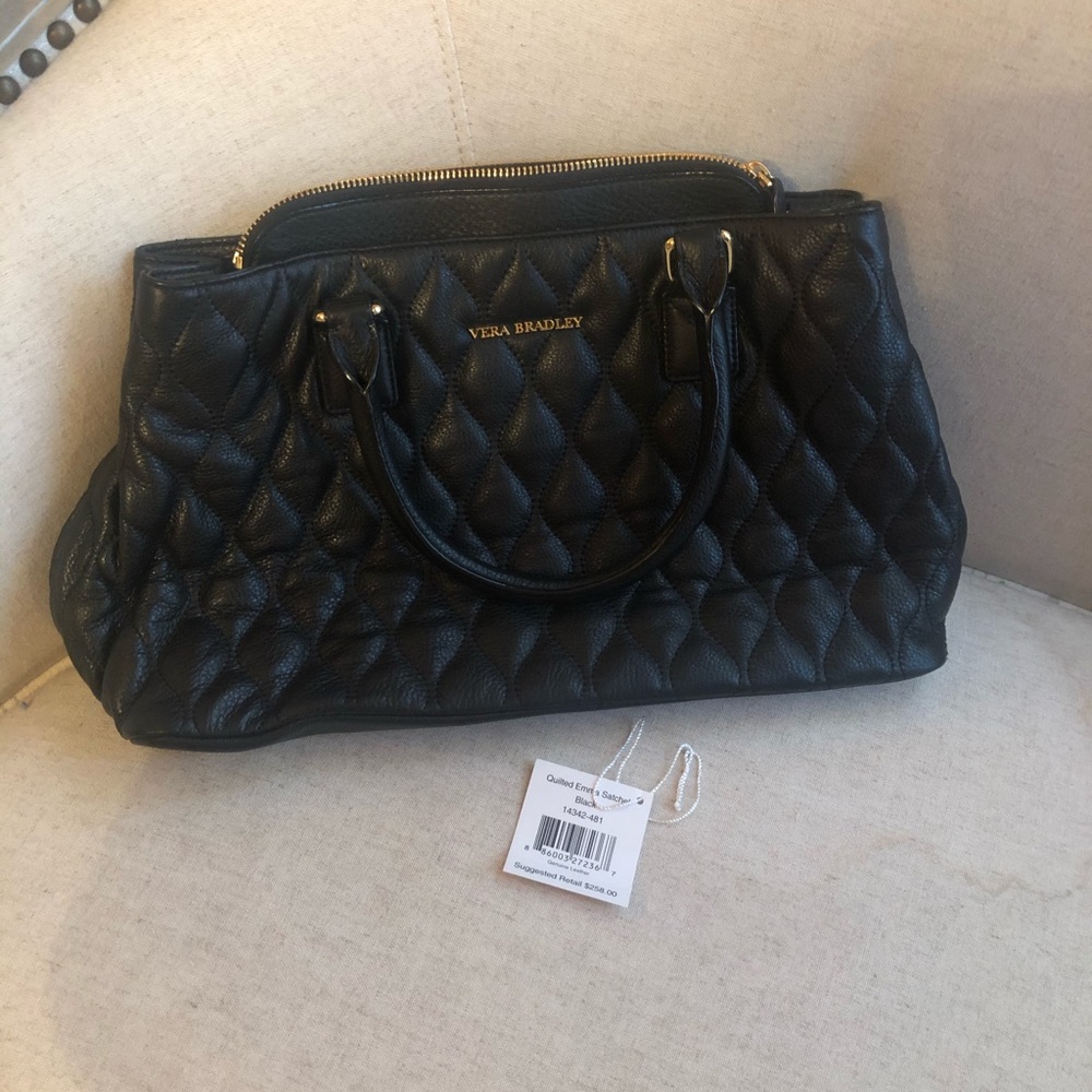 Vera Bradley Quilted Leather Emma Satchel